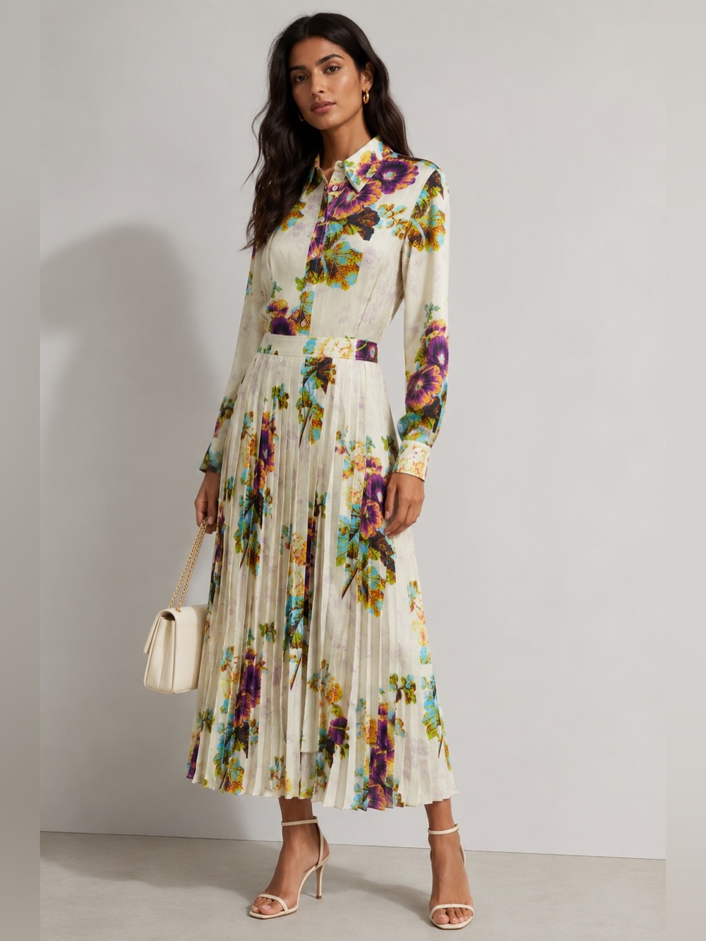 Tory Burch Pleated floral  Midi Dress